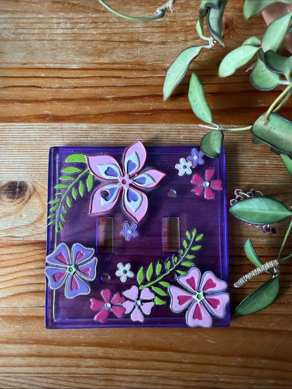 Vintage Y2K Floral Double Switch Plate Cover